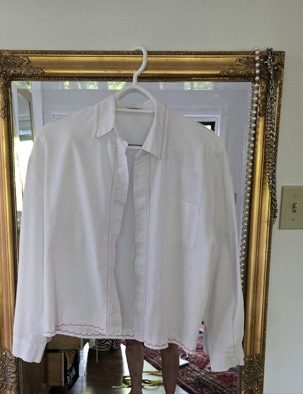 Small White Linen Blend Shorts Set